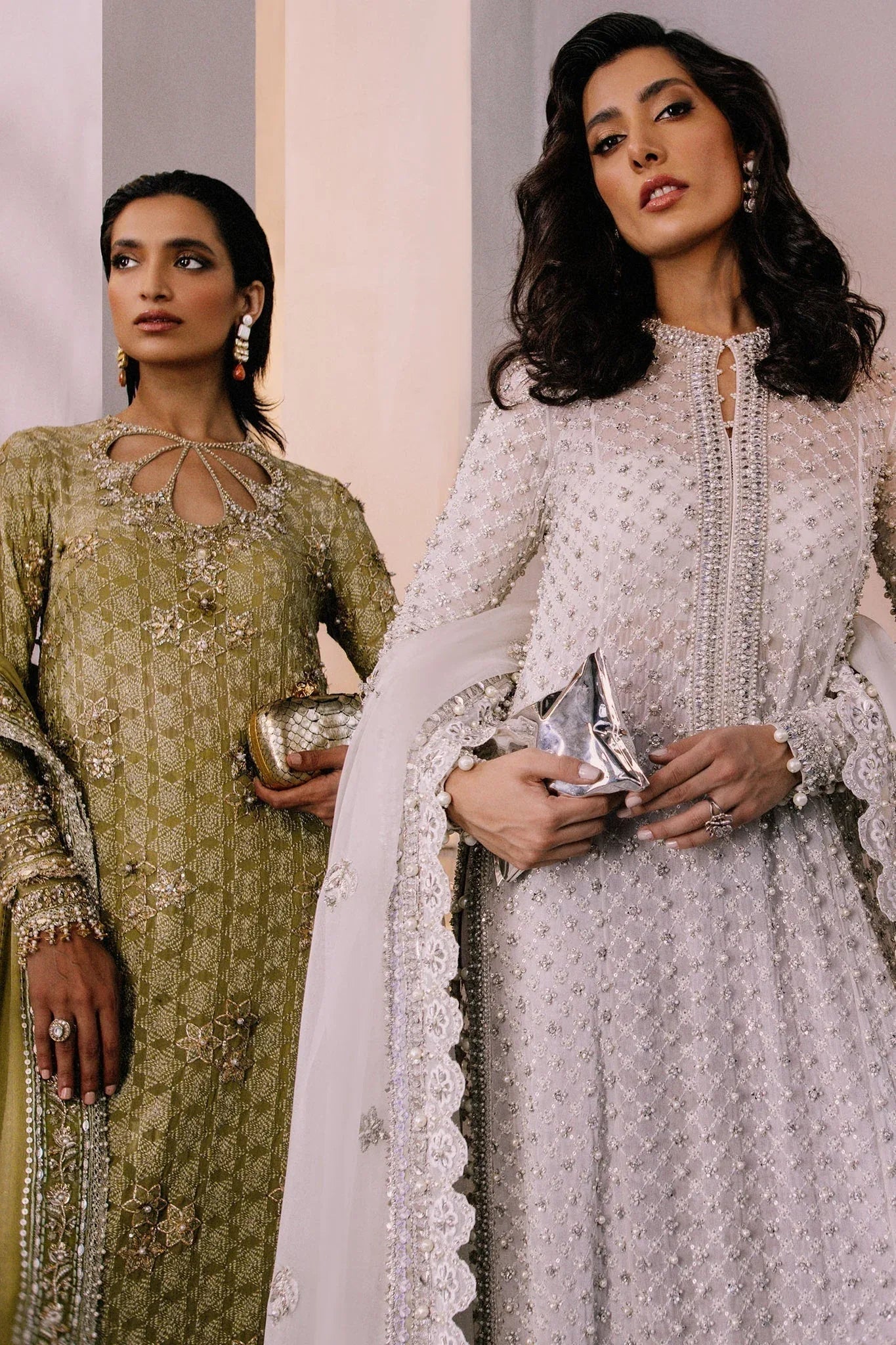 Elan | Demi Couture Onirique | PERLE DÉLICATE  (EP-20181) - Aqsa Fabrics