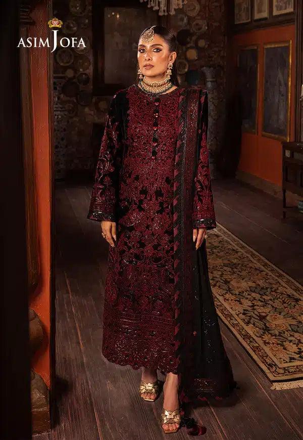 Asim Jofa | Makhmal Wedding Velvet 23 | AJMM-12 - Aqsa Fabrics