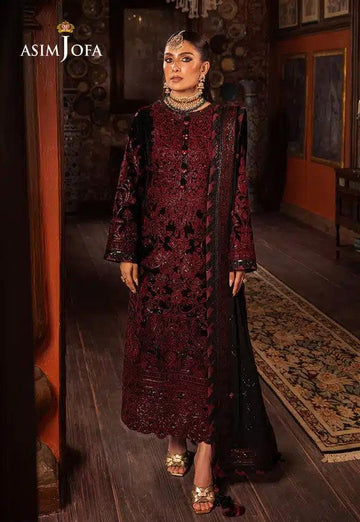 Asim Jofa | Makhmal Wedding Velvet 23 | AJMM-12 - Aqsa Fabrics
