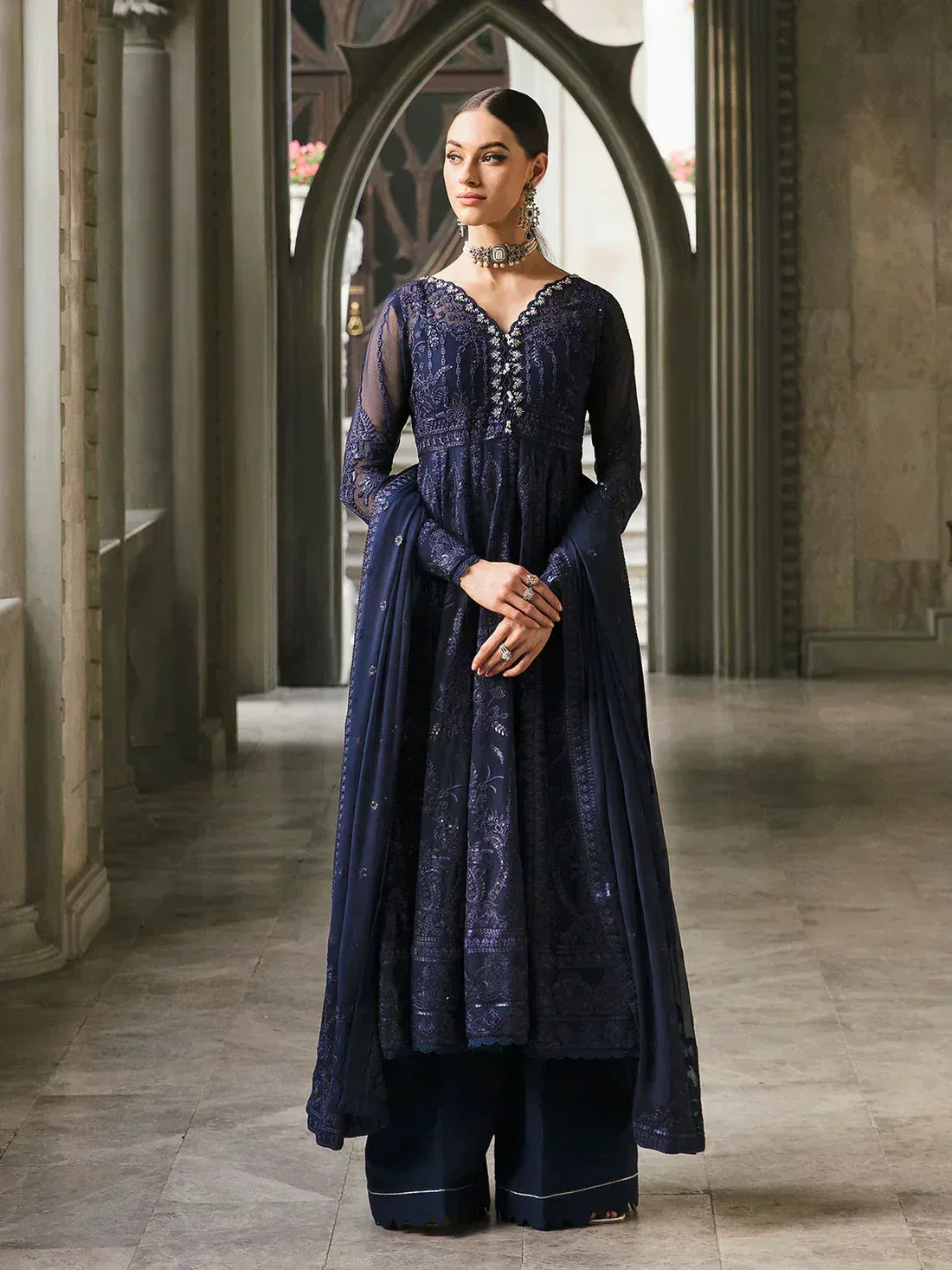 Gulaal | Embroidered Chiffon 23 | MAYA 05 - Aqsa Fabrics