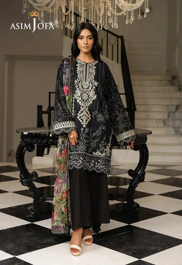 Asim Jofa | Summer Rhapsody | AJMCH-12 EMBROIDERED LAWN - Aqsa Fabrics
