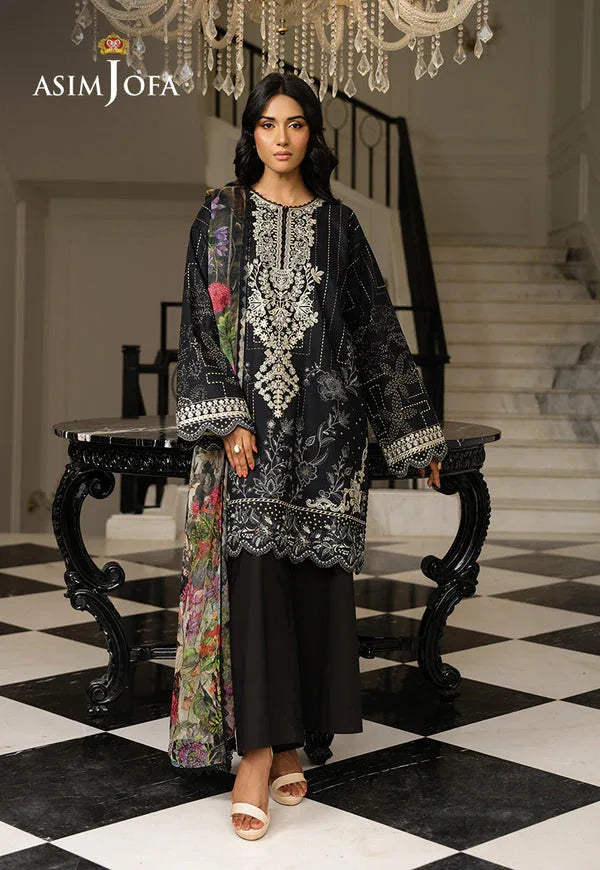 Asim Jofa | Summer Rhapsody | AJMCH-12 EMBROIDERED LAWN - Aqsa Fabrics