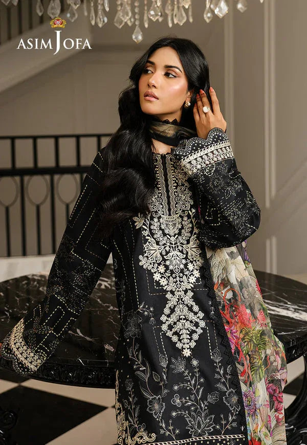 Asim Jofa | Summer Rhapsody | AJMCH-12 EMBROIDERED LAWN - Aqsa Fabrics