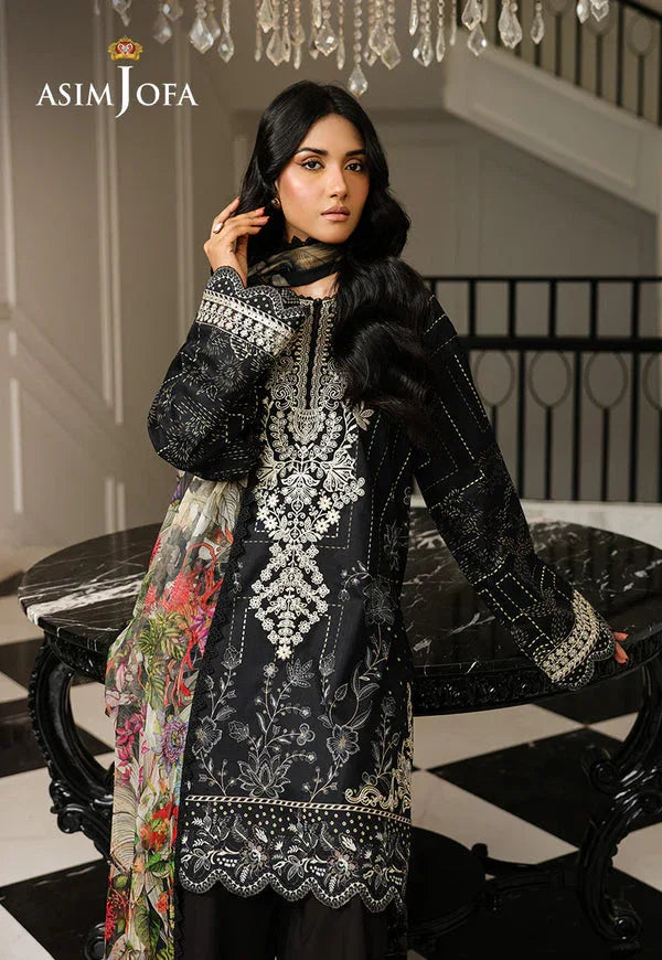Asim Jofa | Summer Rhapsody | AJMCH-12 EMBROIDERED LAWN - Aqsa Fabrics