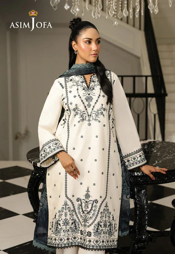 Asim Jofa | Summer Rhapsody |  AJMCH-02 EMBROIDERED CAMBRIC - Aqsa Fabrics