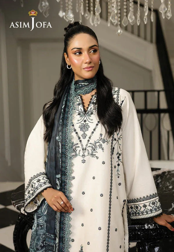 Asim Jofa | Summer Rhapsody |  AJMCH-02 EMBROIDERED CAMBRIC - Aqsa Fabrics
