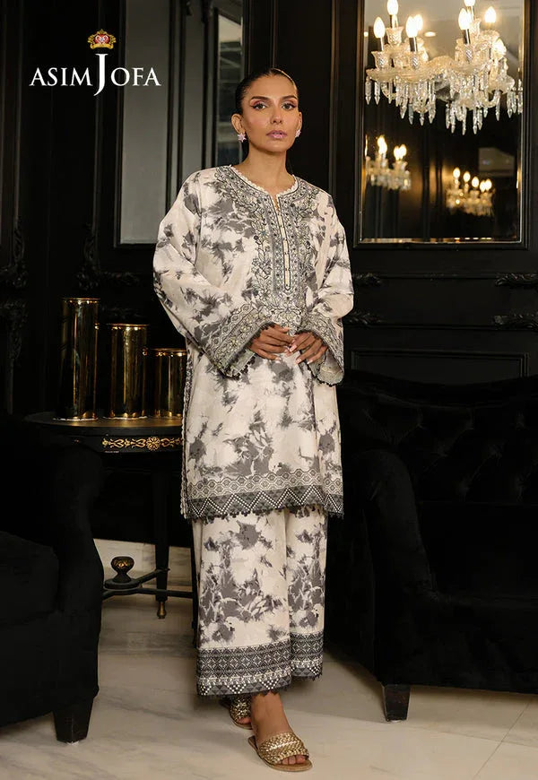 Asim Jofa | Summer Rhapsody | AJMCH-08 EMBROIDERED CAMBRIC - Aqsa Fabrics