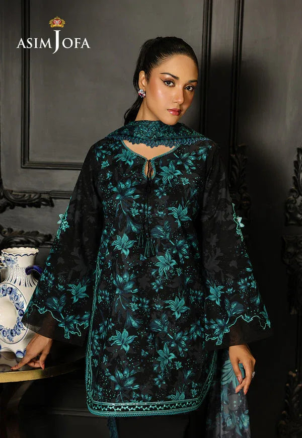 Asim Jofa | Summer Rhapsody | AJMCH-05 EMBROIDERED LAWN - Aqsa Fabrics