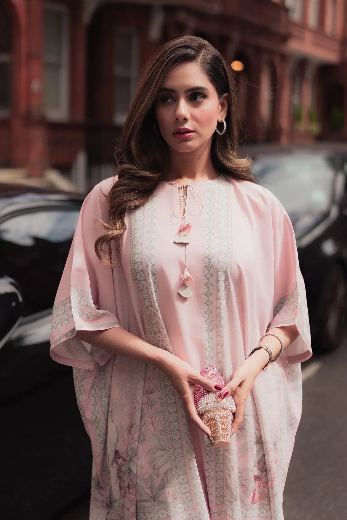 Erum Khan I Kaftan Edit I Fuchsia Fire - Aqsa Fabrics