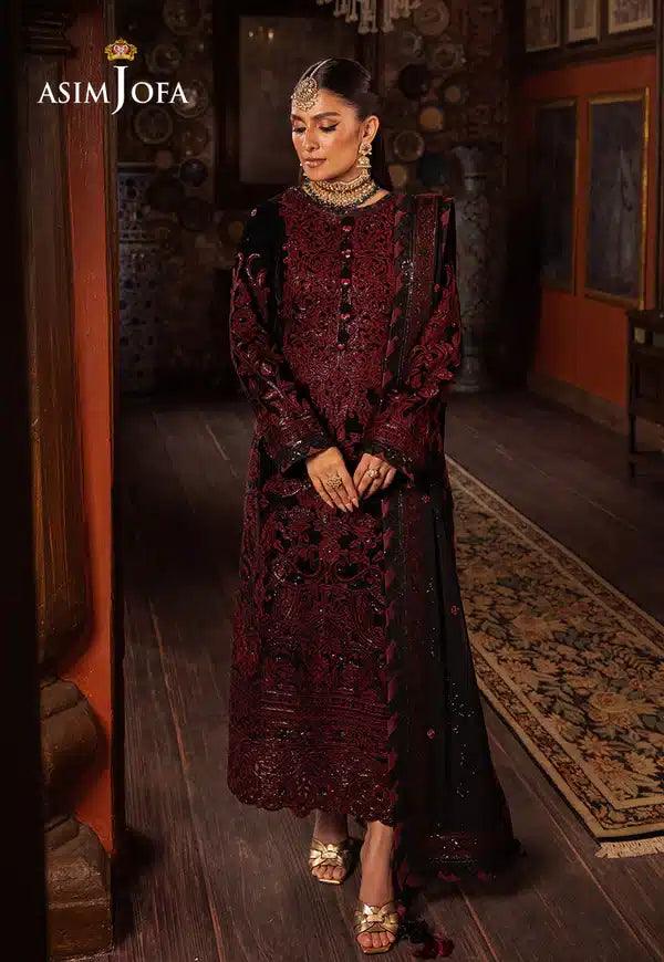 Asim Jofa | Makhmal Wedding Velvet 23 | AJMM-12 - Aqsa Fabrics