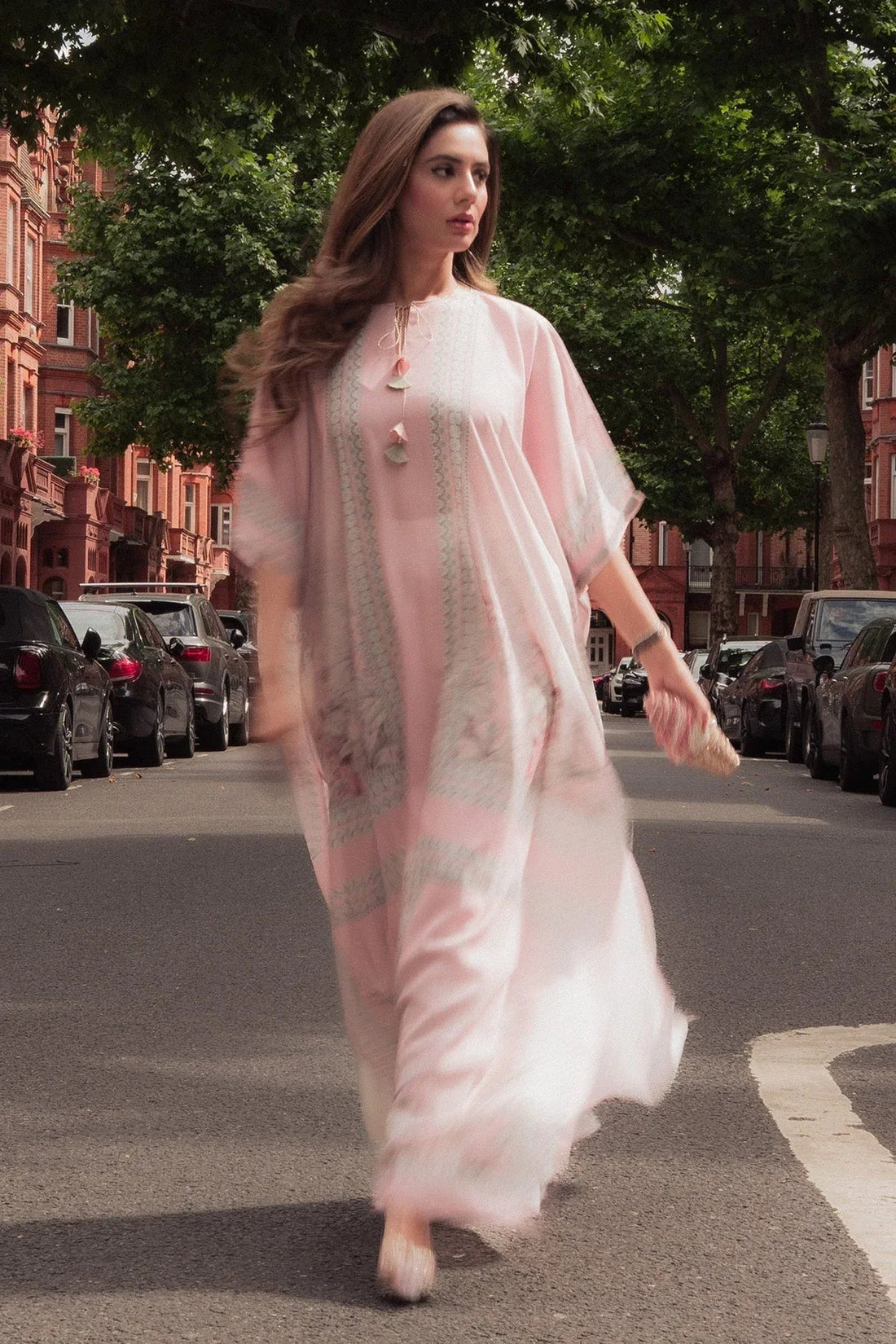 Erum Khan I Kaftan Edit I Fuchsia Fire - Aqsa Fabrics