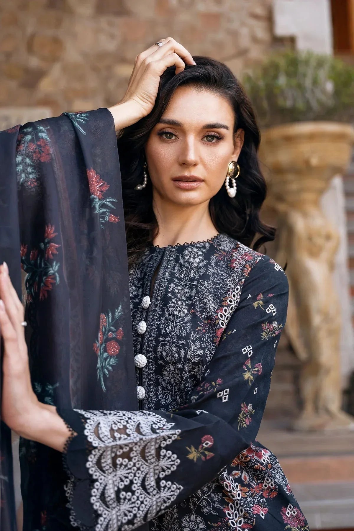 Afrozeh | Damask The Holiday Edit '25 - Lawn| Anisa B - Aqsa Fabrics