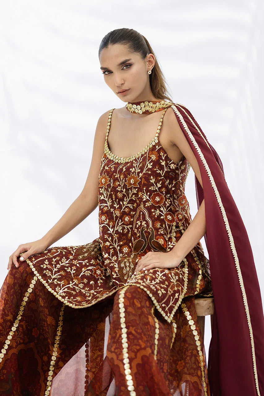 Sania Maskatiya | Fall Festive Glimmer | Tanira - Aqsa Fabrics