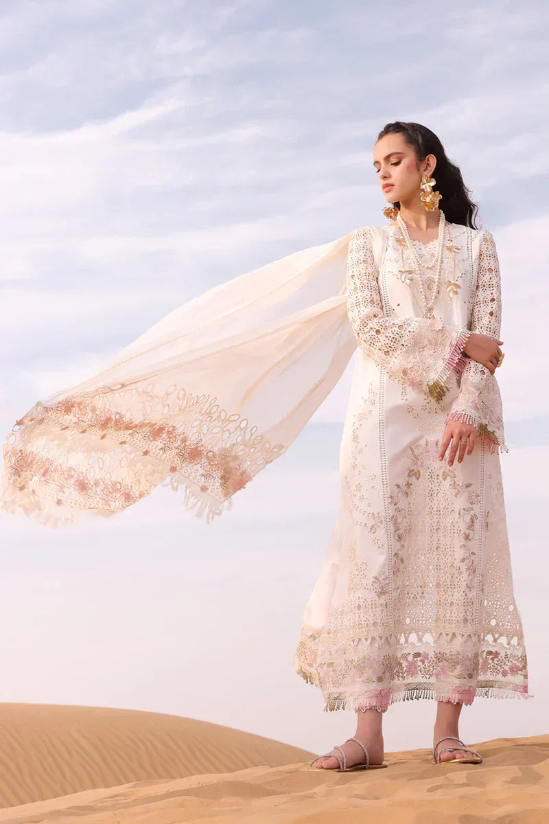 Qalamkar | Chikankari Eid Edit 24 | KM-02 SAOIRSE - Aqsa Fabrics