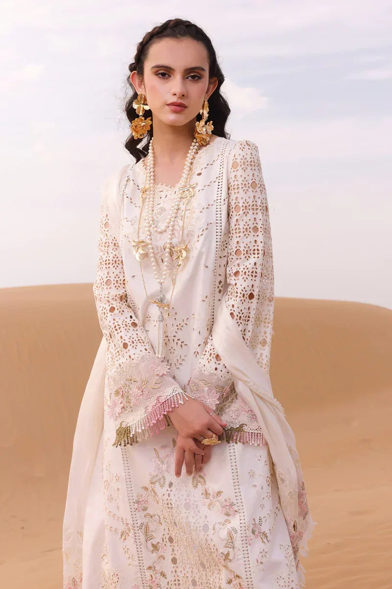 Qalamkar | Chikankari Eid Edit 24 | KM-02 SAOIRSE - Aqsa Fabrics