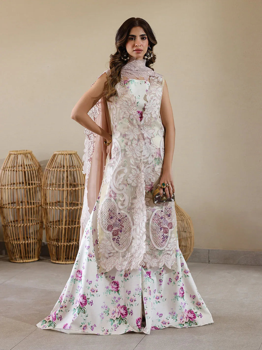 Faiza Faisal | Marine Luxury Lawn 25 | ELISHA - Aqsa Fabrics