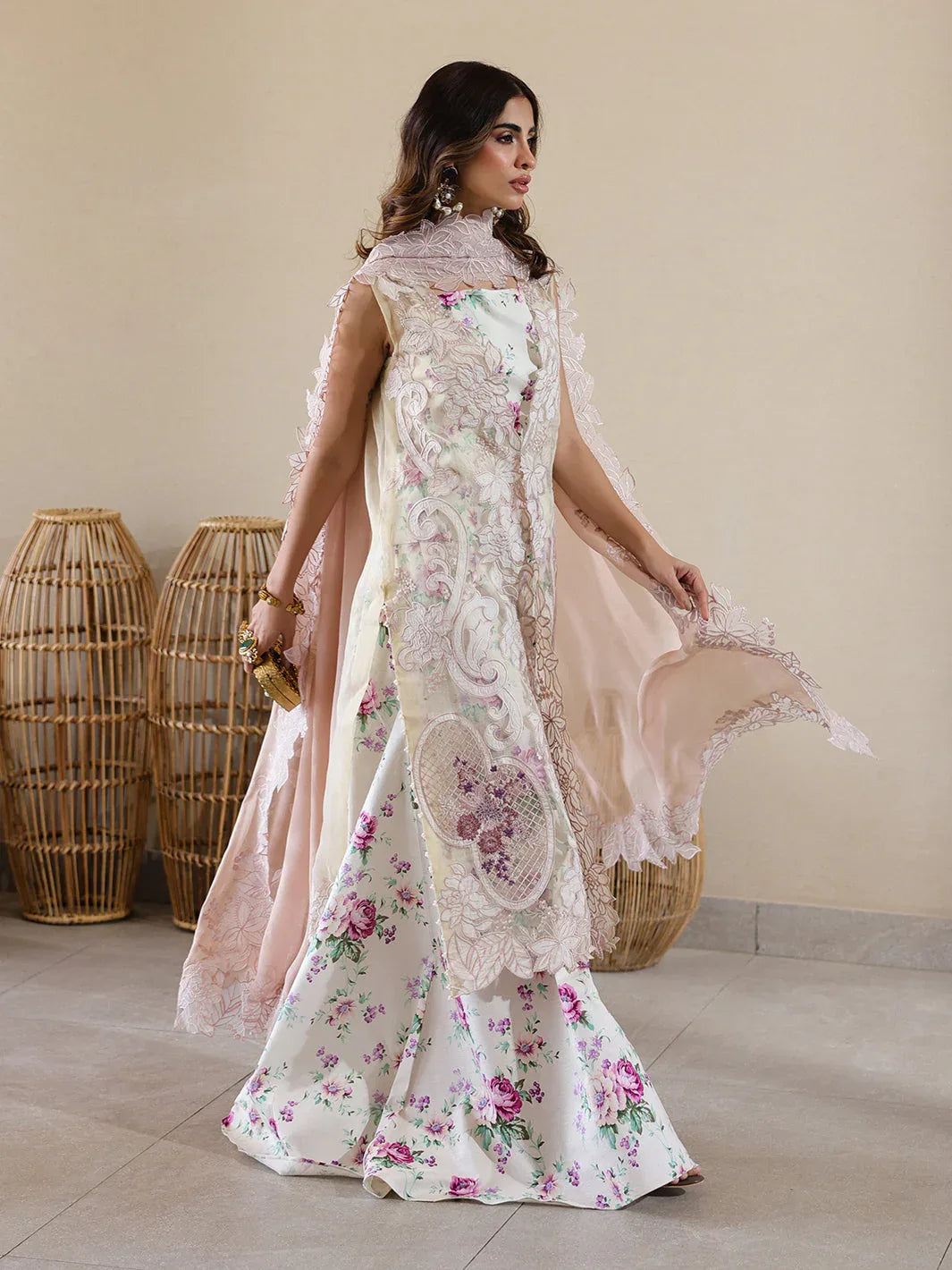 Faiza Faisal | Marine Luxury Lawn 25 | ELISHA - Aqsa Fabrics