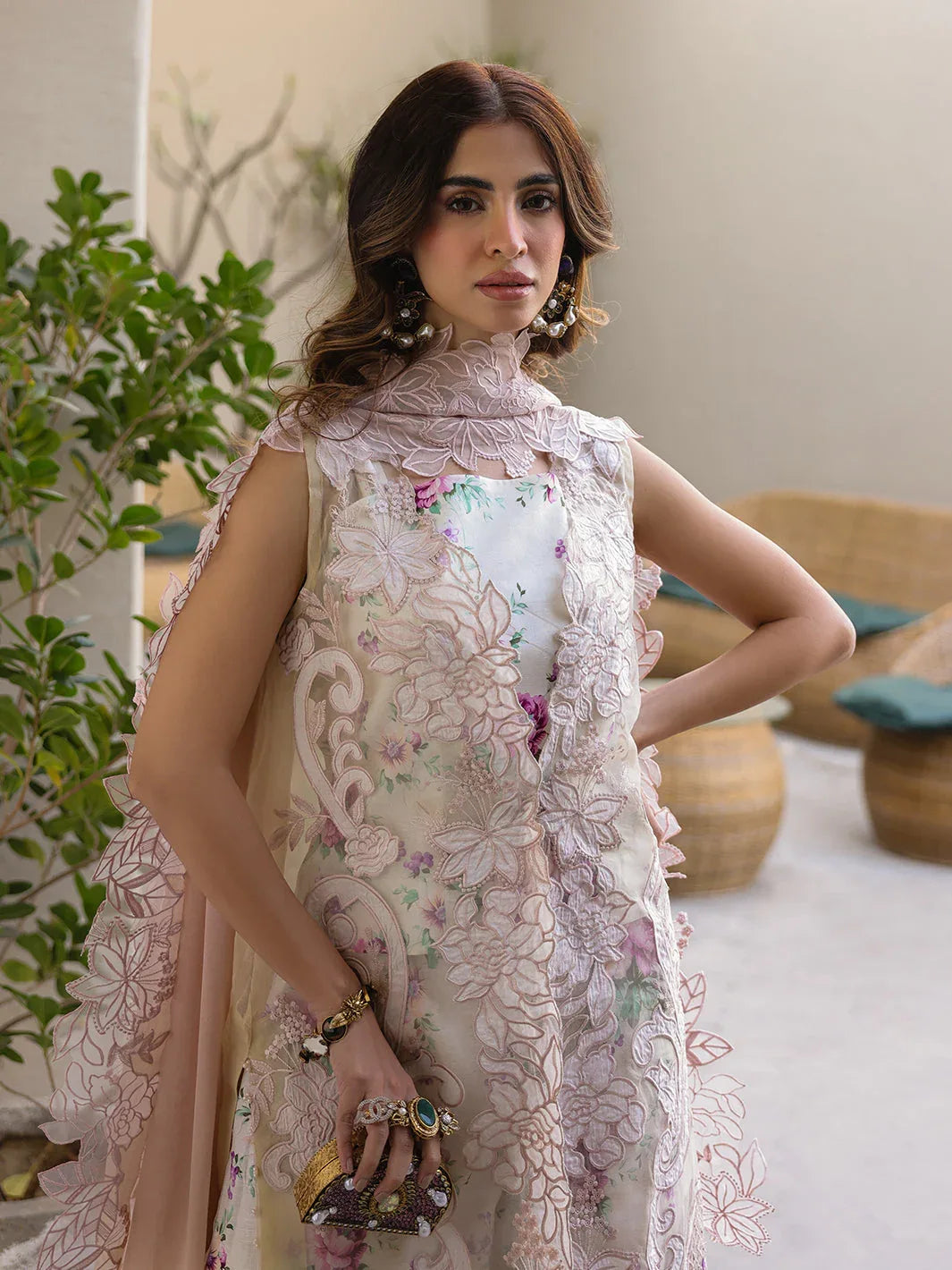 Faiza Faisal | Marine Luxury Lawn 25 | ELISHA - Aqsa Fabrics