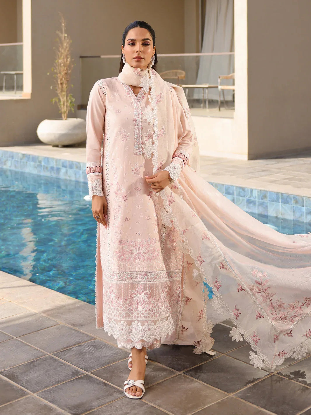 Faiza Faisal | Marine Luxury Lawn 25 | MARIA - Aqsa Fabrics