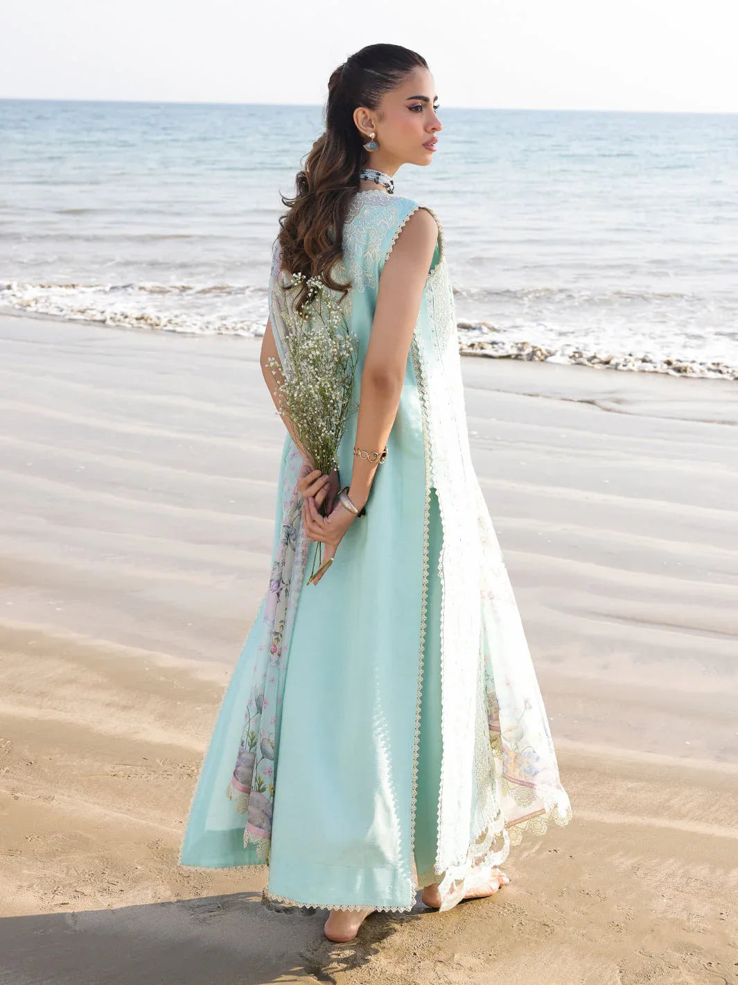 Faiza Faisal | Marine Luxury Lawn 25 | AINE - Aqsa Fabrics