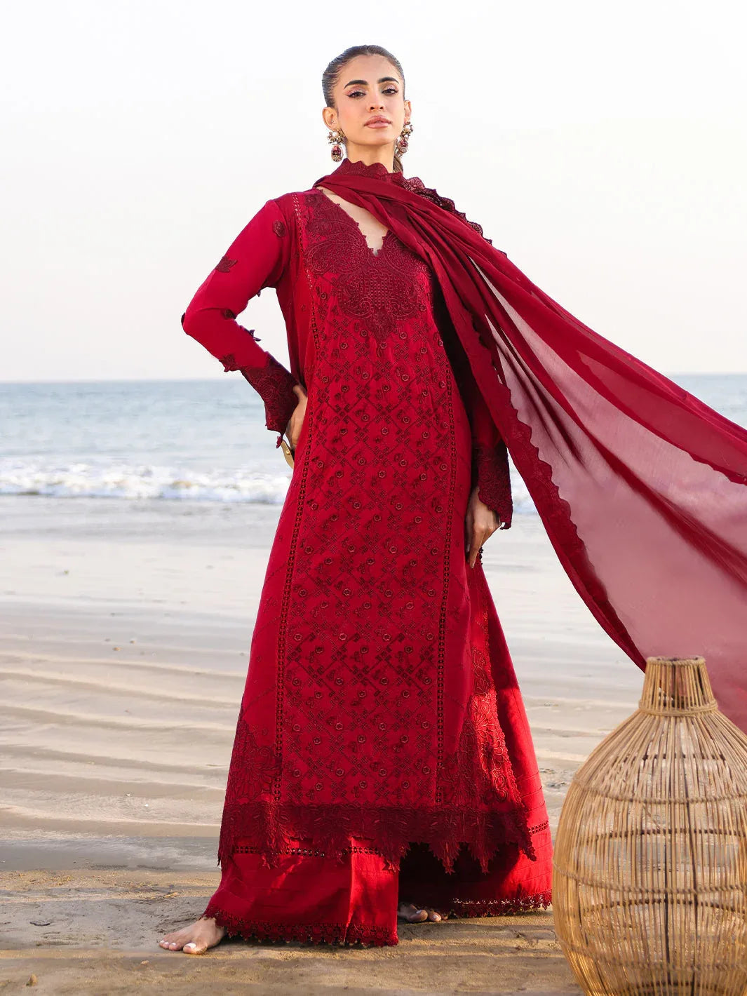 Faiza Faisal | Marine Luxury Lawn 25 | TARA - Aqsa Fabrics