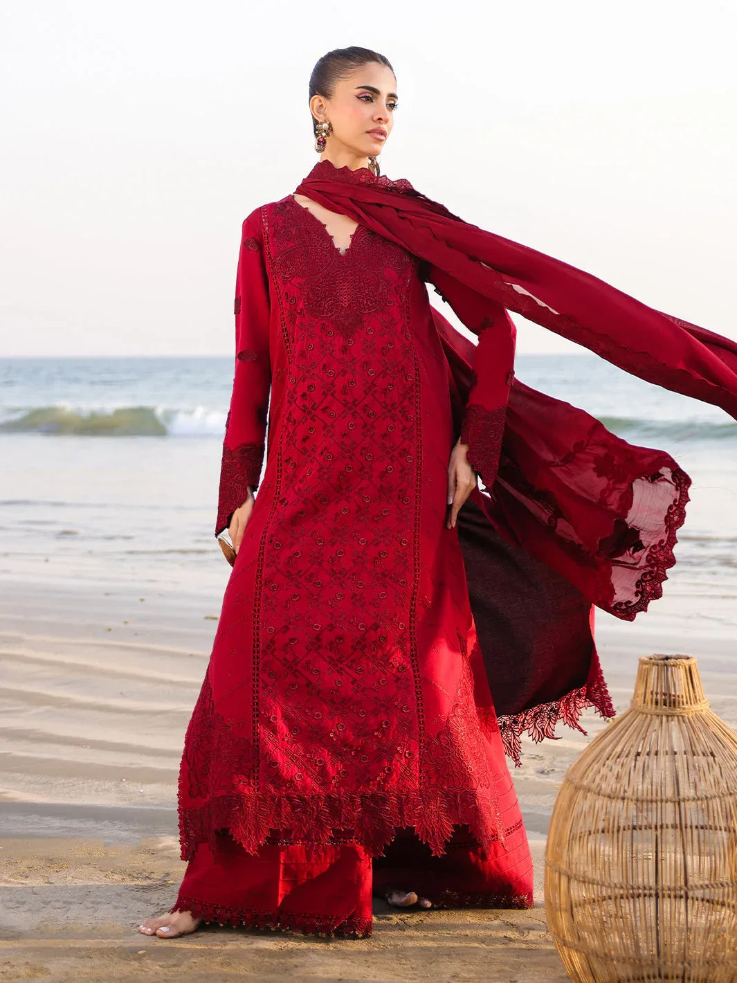 Faiza Faisal | Marine Luxury Lawn 25 | TARA - Aqsa Fabrics