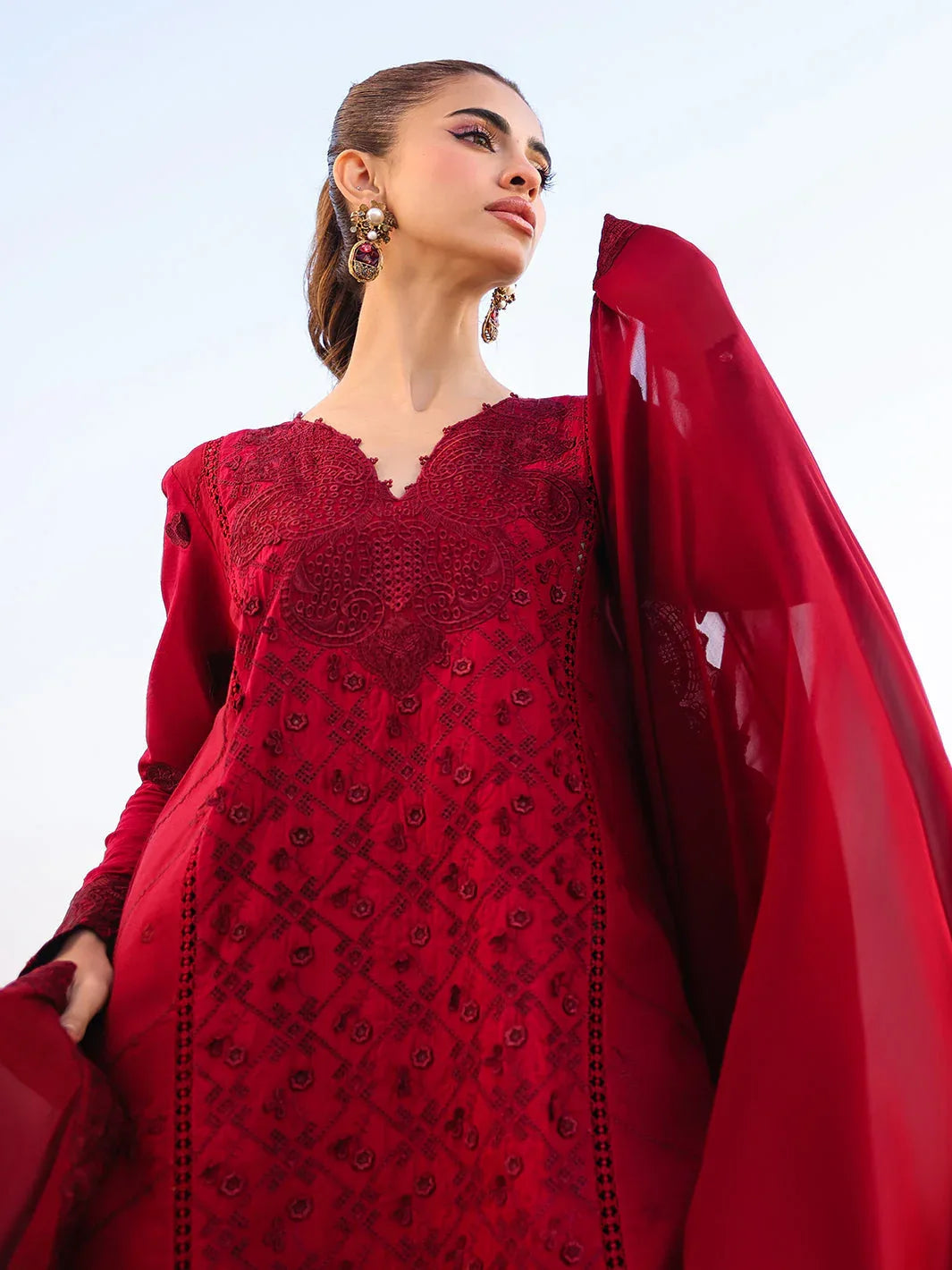 Faiza Faisal | Marine Luxury Lawn 25 | TARA - Aqsa Fabrics