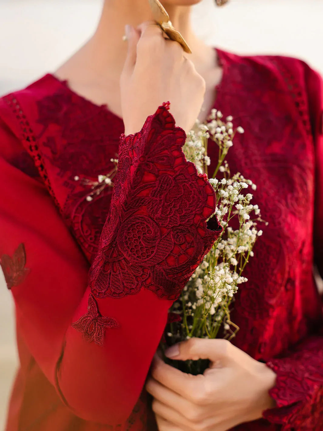 Faiza Faisal | Marine Luxury Lawn 25 | TARA - Aqsa Fabrics