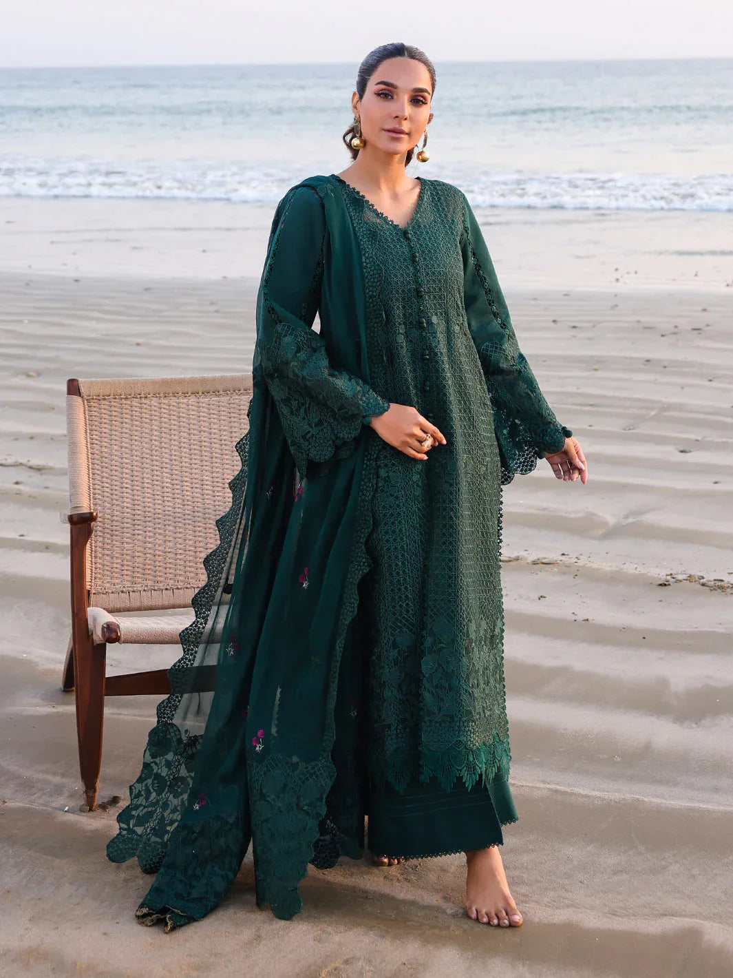 Faiza Faisal | Marine Luxury Lawn 25 | SOPHIA - Aqsa Fabrics