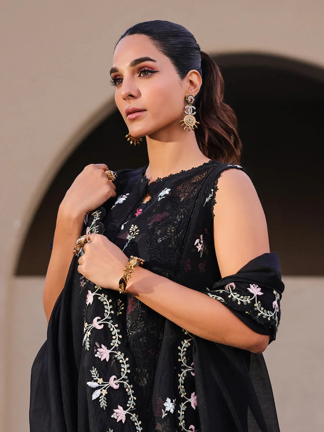Faiza Faisal | Marine Luxury Lawn 25 | ELVA - Aqsa Fabrics