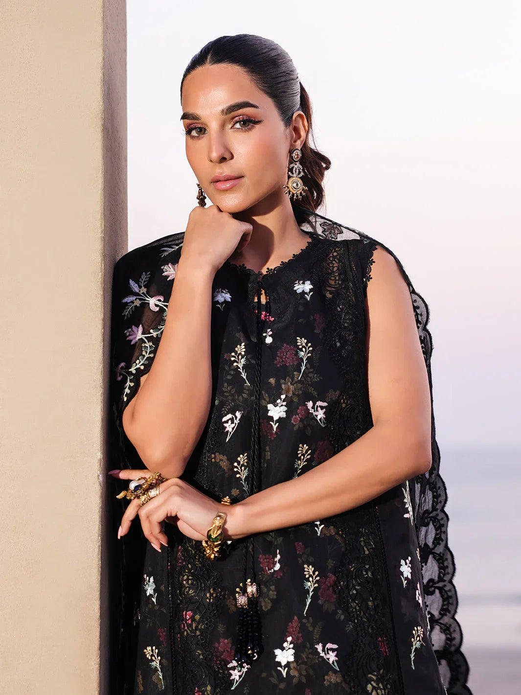 Faiza Faisal | Marine Luxury Lawn 25 | ELVA - Aqsa Fabrics