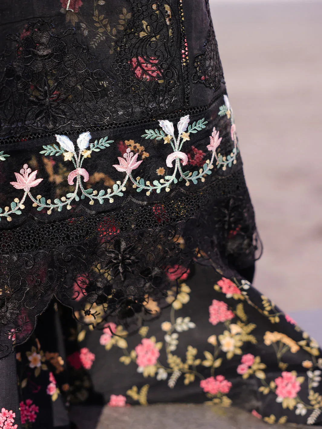 Faiza Faisal | Marine Luxury Lawn 25 | ELVA - Aqsa Fabrics