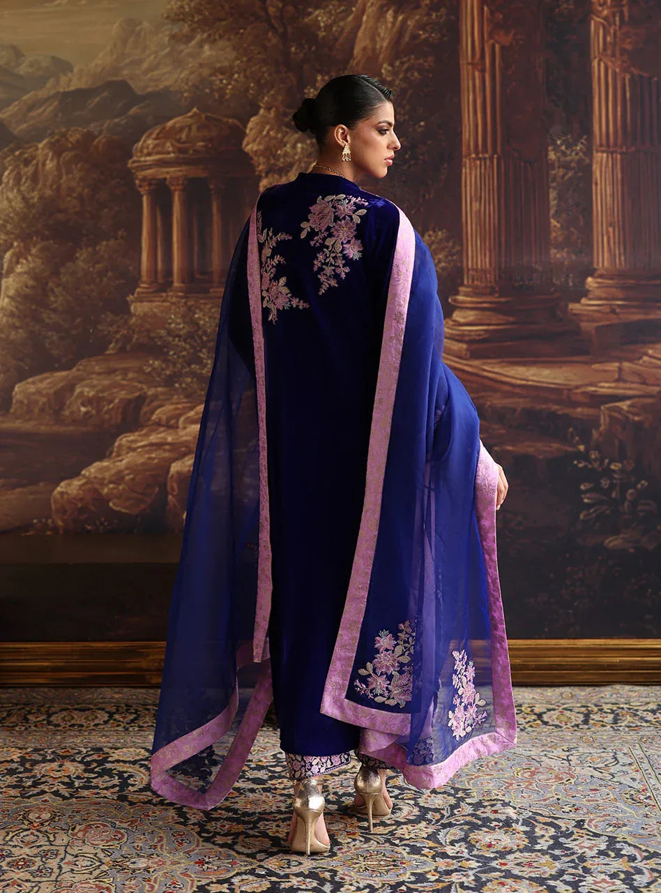 Zainab Chottani | Velura Velvet Edit 25 | Zelin Long Shirt - Aqsa Fabrics
