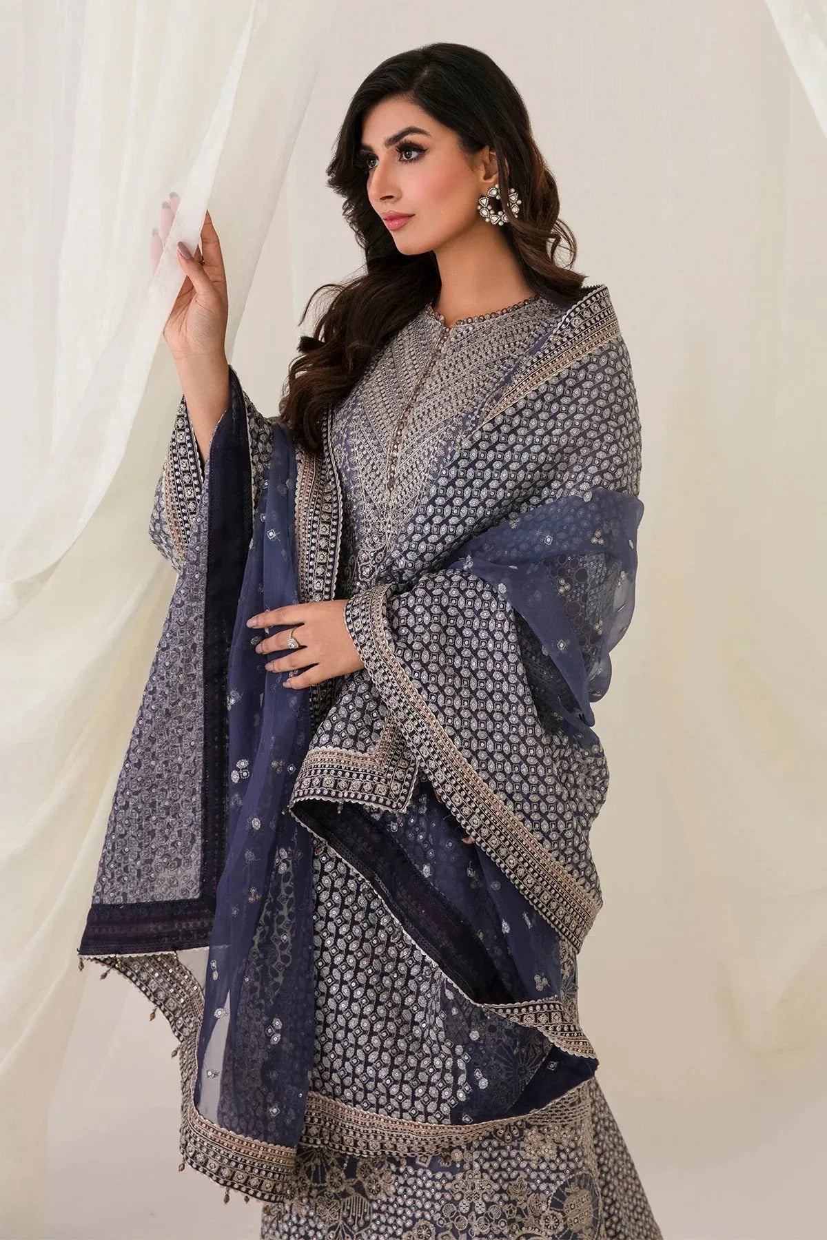 Jazmin | Luxury Formal Collection | GERANIUM - Aqsa Fabrics