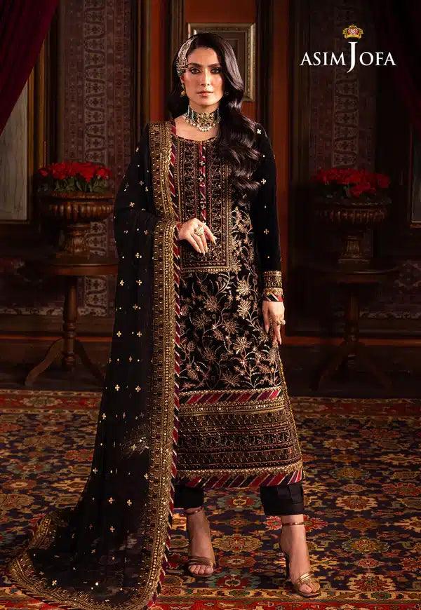 Asim Jofa | Makhmal Wedding Velvet 23 | AJMM-08 - Aqsa Fabrics
