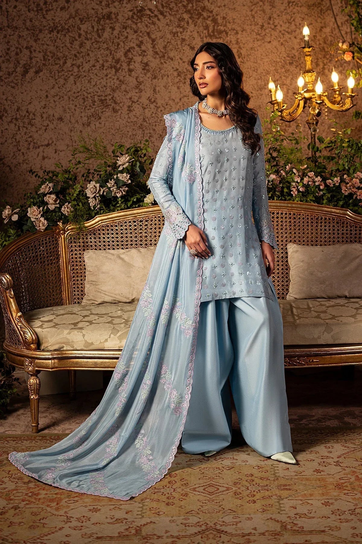 Mina Kashif | Loona Lawn 25 | Sapphire - Aqsa Fabrics