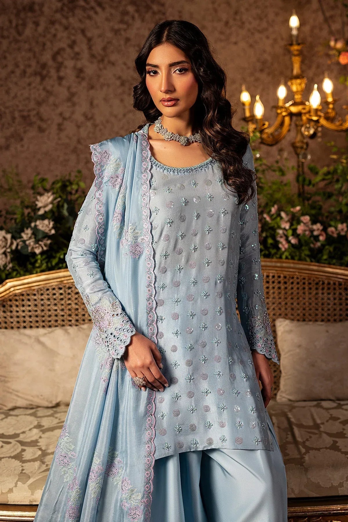Mina Kashif | Loona Lawn 25 | Sapphire - Aqsa Fabrics