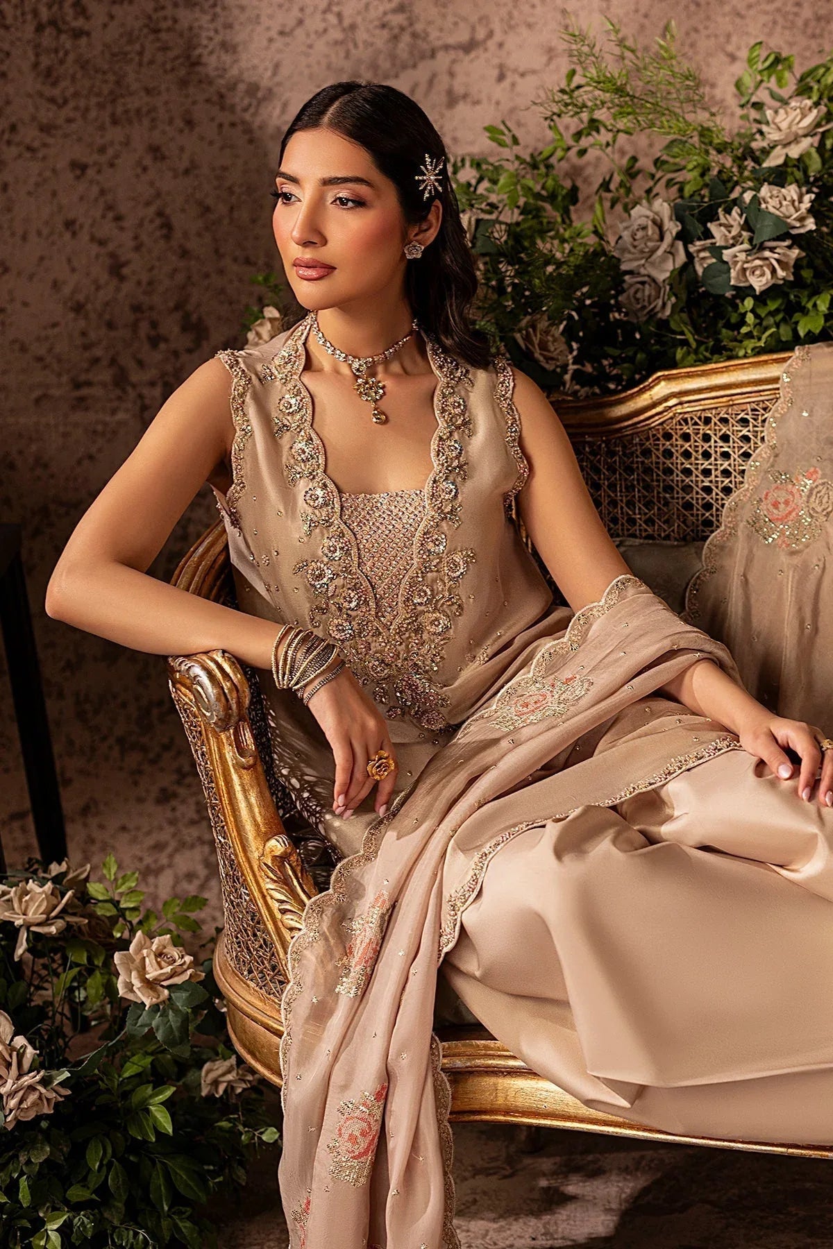 Mina Kashif | Loona Lawn 25 | Garnet - Aqsa Fabrics