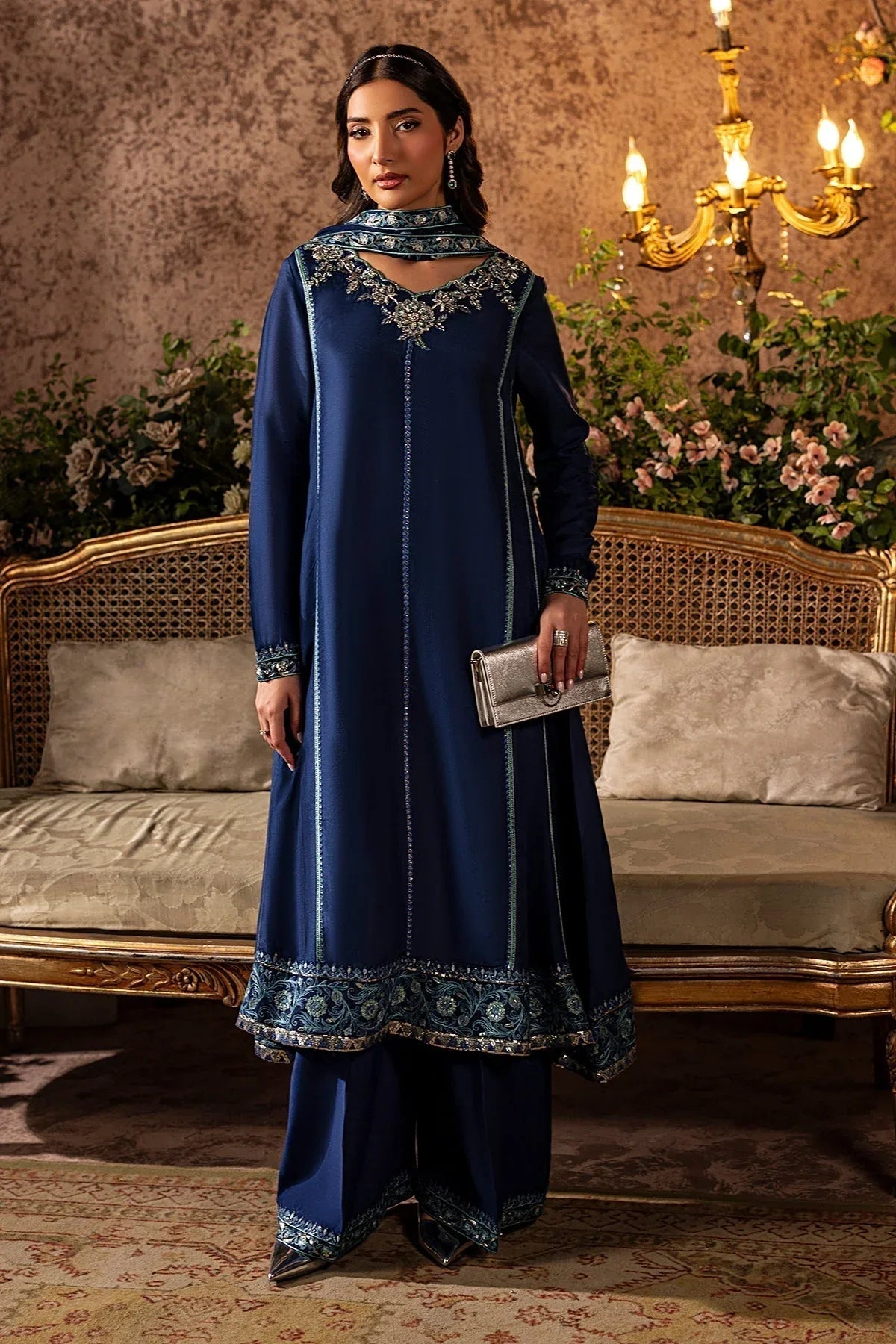 Mina Kashif | Loona Lawn 25 | Midnight - Aqsa Fabrics