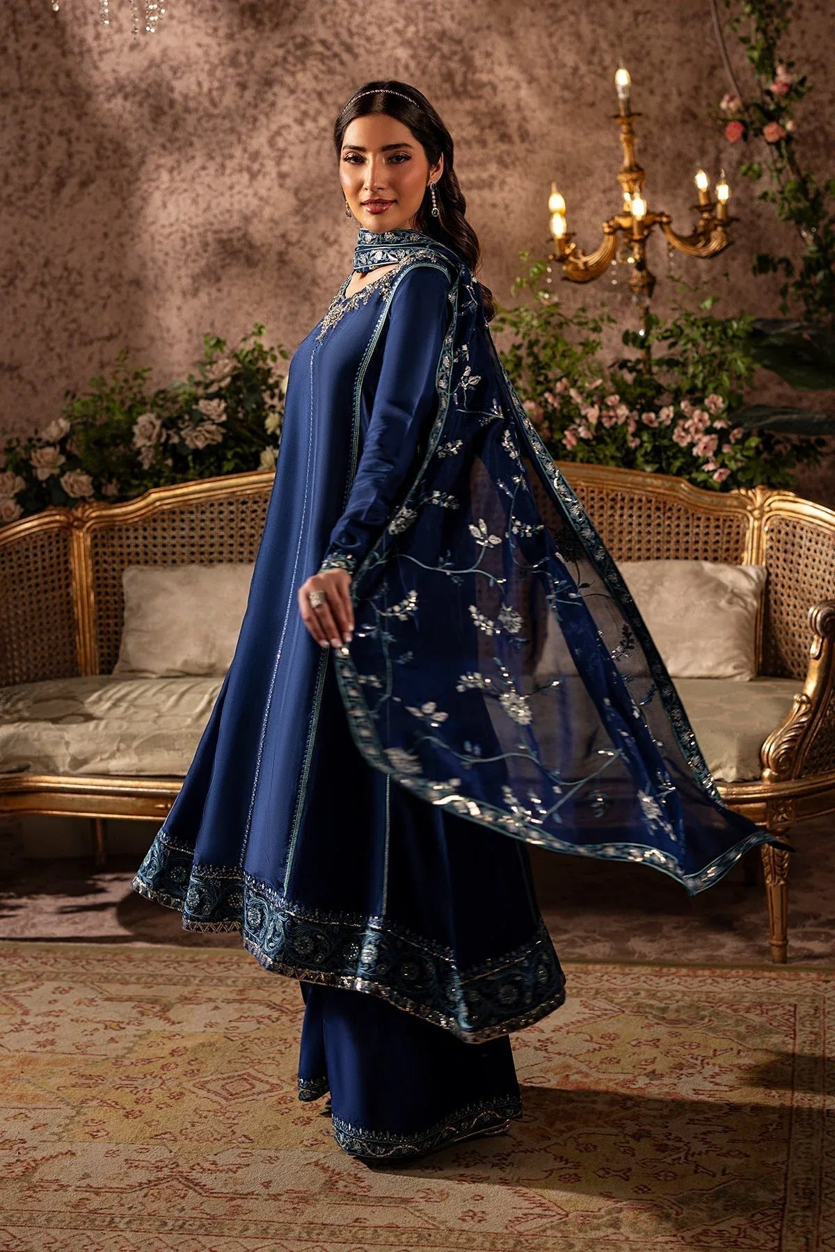 Mina Kashif | Loona Lawn 25 | Midnight - Aqsa Fabrics