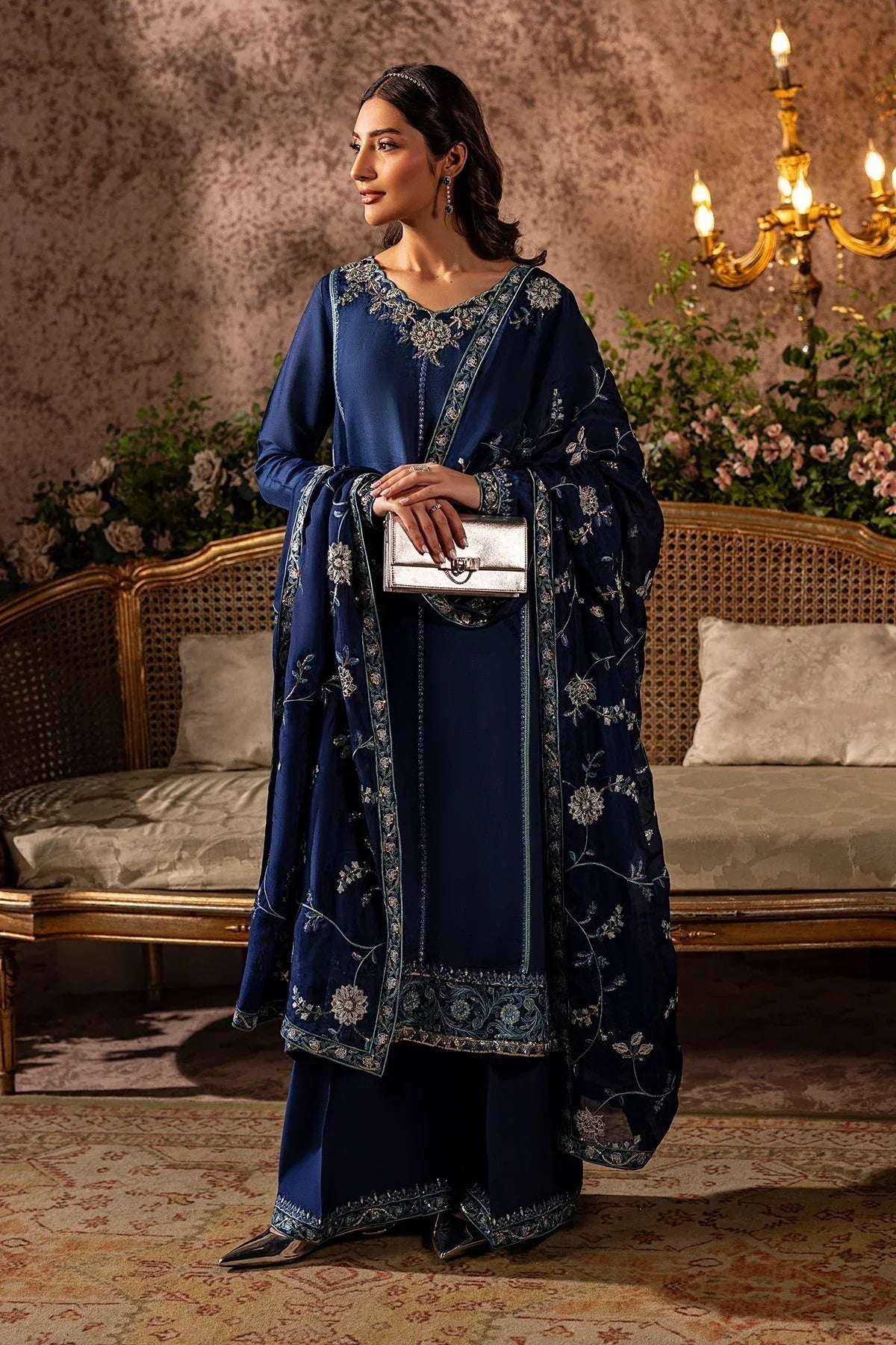 Mina Kashif | Loona Lawn 25 | Midnight - Aqsa Fabrics