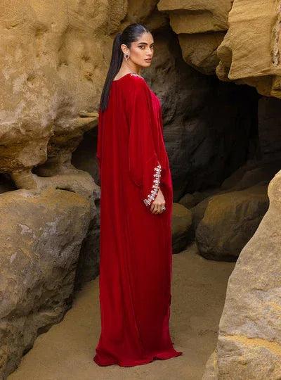 Zainab Chottani | The Kaftan Edit | Capri Red - Aqsa Fabrics