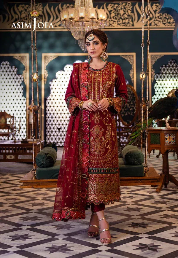 Asim Jofa | Fasana e Ishq Eid Luxury Lawn | AJFI-21 - Aqsa Fabrics