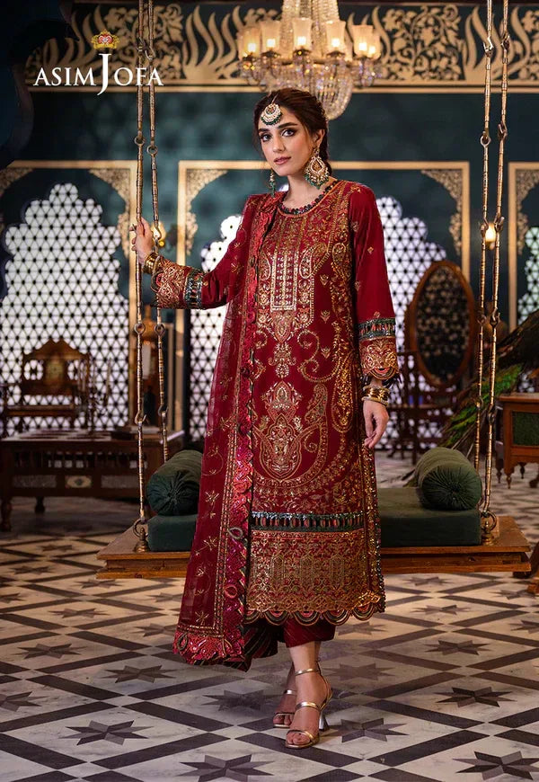 Asim Jofa | Fasana e Ishq Eid Luxury Lawn | AJFI-21 - Aqsa Fabrics