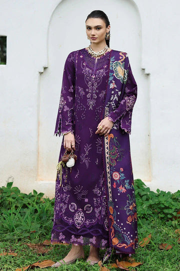 Qalamkar | Q Linen 25 | KL-15 IRIS - Aqsa Fabrics