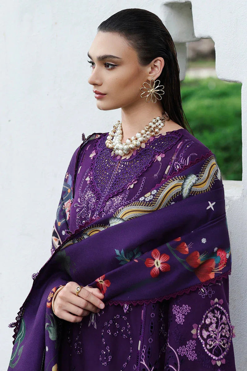 Qalamkar | Q Linen 25 | KL-15 IRIS - Aqsa Fabrics