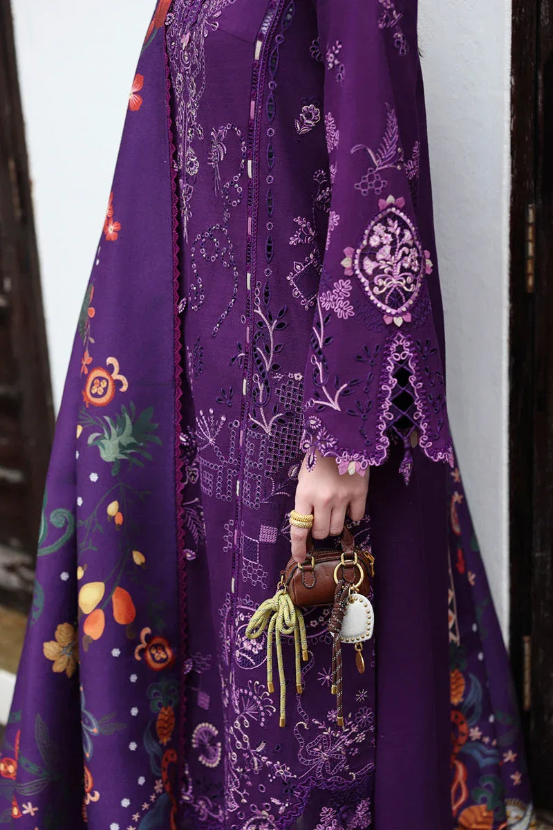 Qalamkar | Q Linen 25 | KL-15 IRIS - Aqsa Fabrics
