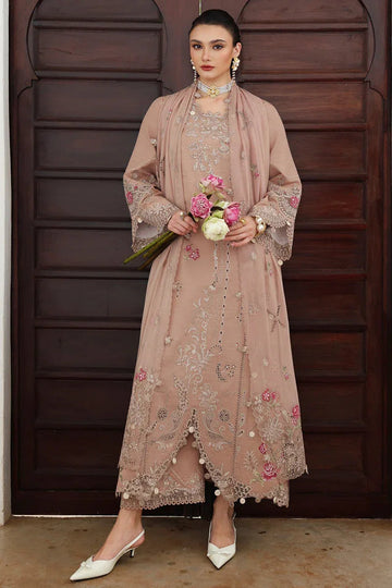 Qalamkar | Q Linen 25 | KL-14 DUSK - Aqsa Fabrics