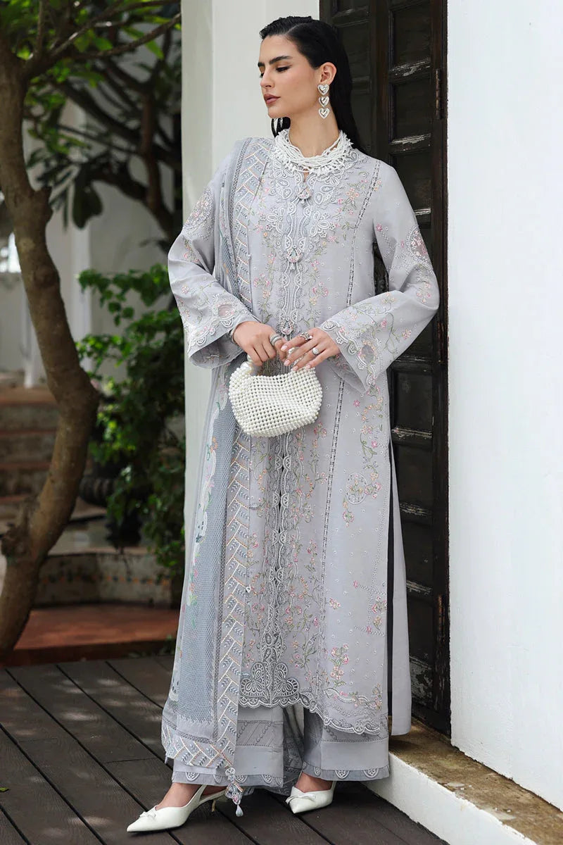Qalamkar | Q Linen 25 | KL-02 HAZE - Aqsa Fabrics