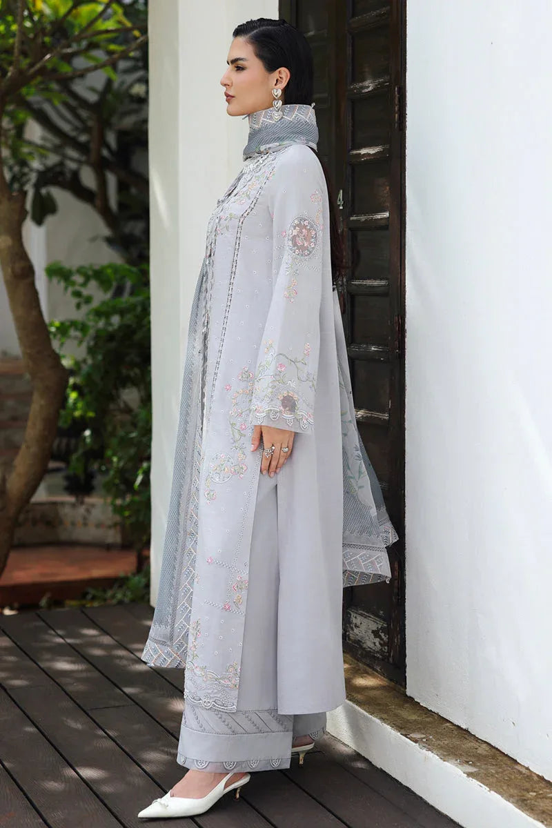 Qalamkar | Q Linen 25 | KL-02 HAZE - Aqsa Fabrics